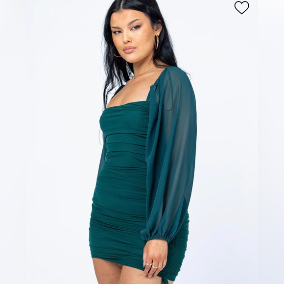 ALEENA MINI DRESS GREEN - Picture 1 of 6